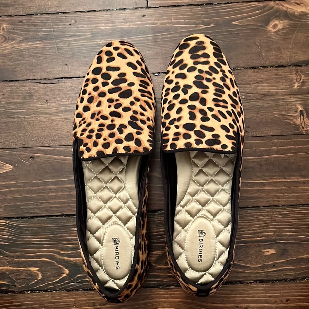 Birdies Leopard Print Flats - Tan and Black
